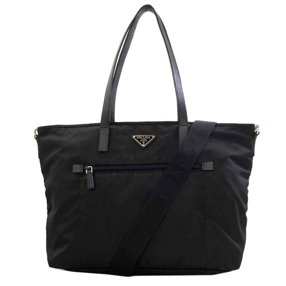 Prada logo hardware 2-way tote bag, nylon material, women's. PRADA